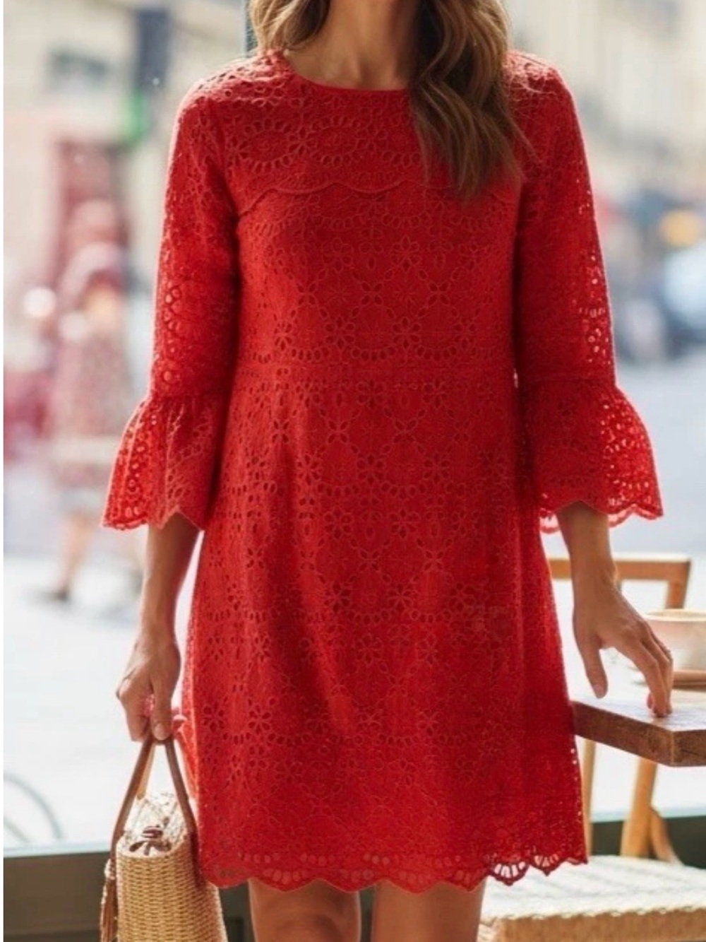 J Crew Orange Lace Shift Dress Summer Wedding Lined Sz 4p